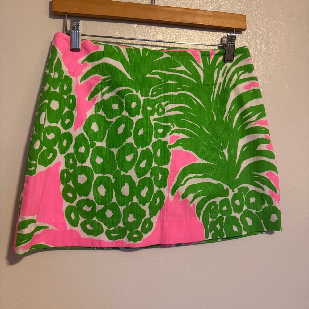 Lilly Pulitzer Pink & Green Pineapple Print Mini Skirt